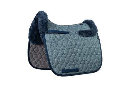 Blauw gimora zadeldekje met lamswol – Mattes Herfstcollectie 2026